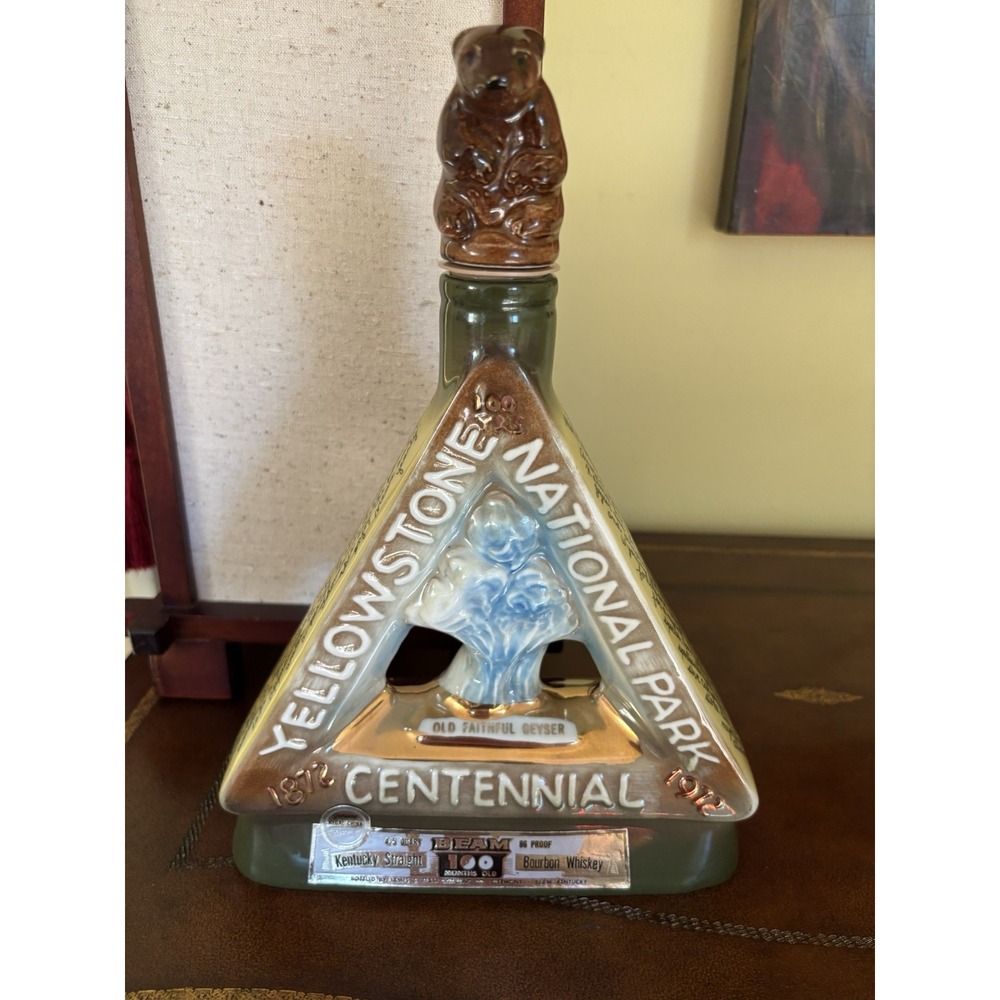 Vintage Jim Beam Choice Whiskey Yellowstone Centennial Decanter from 1972